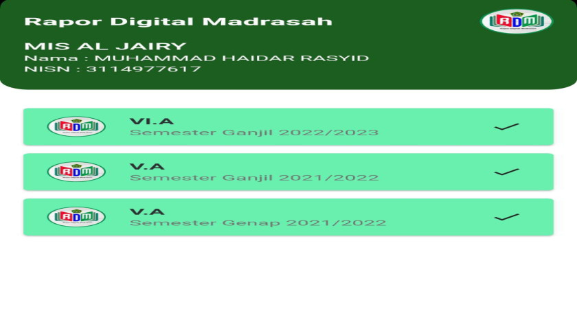 Rapor Digital Madrasah Atau RDM Versi Mobile (di Handphone) | MADRASAH ...